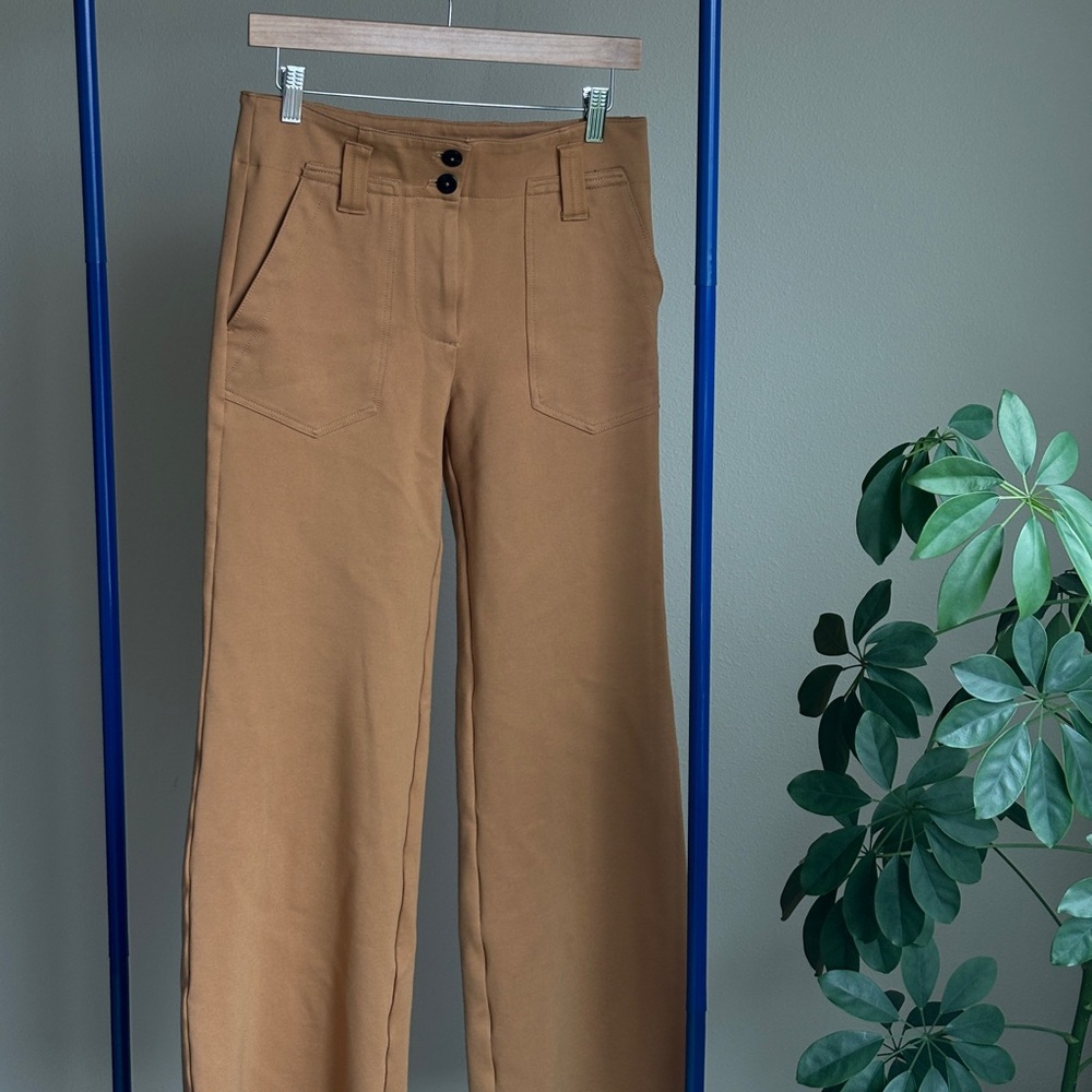 Maeve Tan High-Waisted Pants